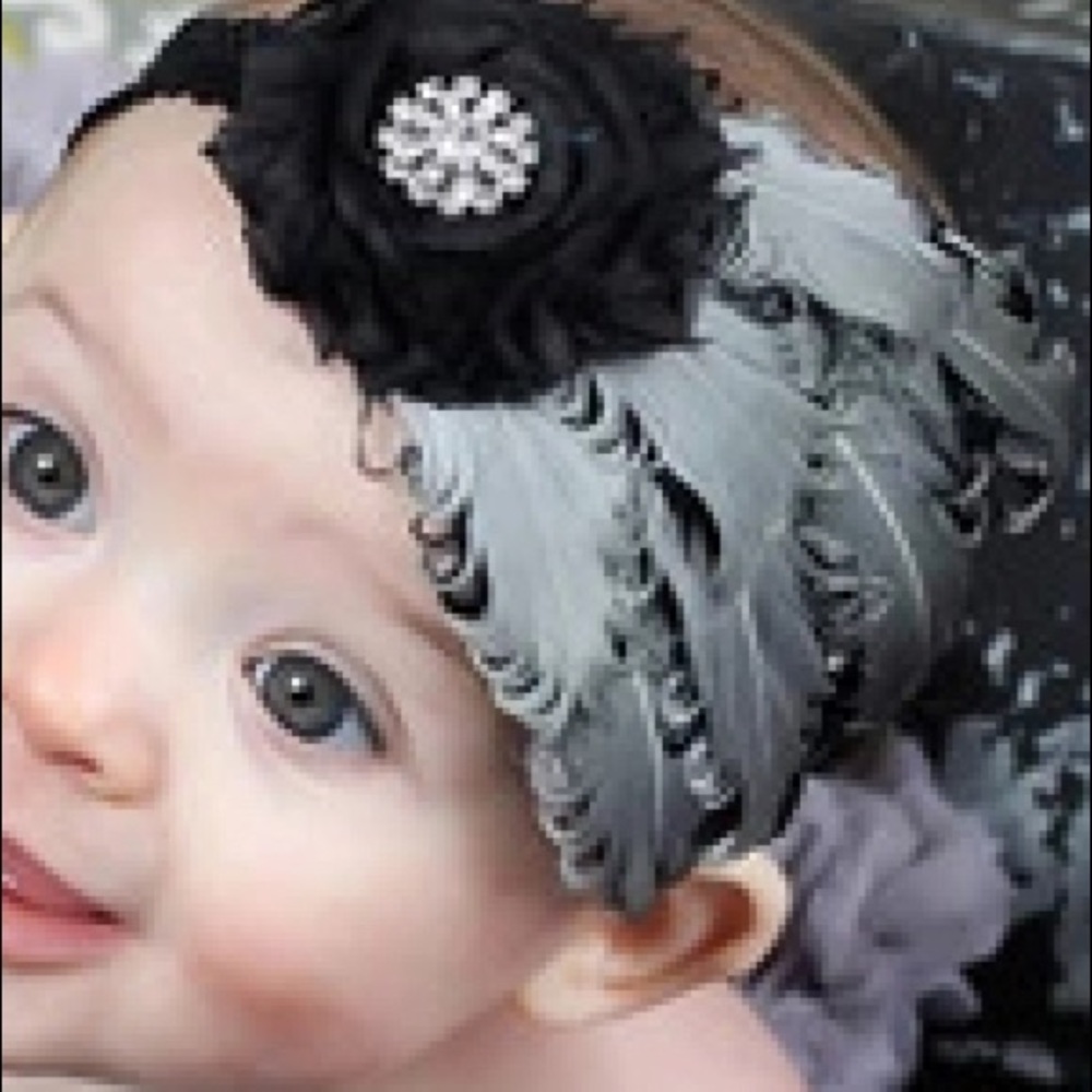 Baby feather headband set of 3
